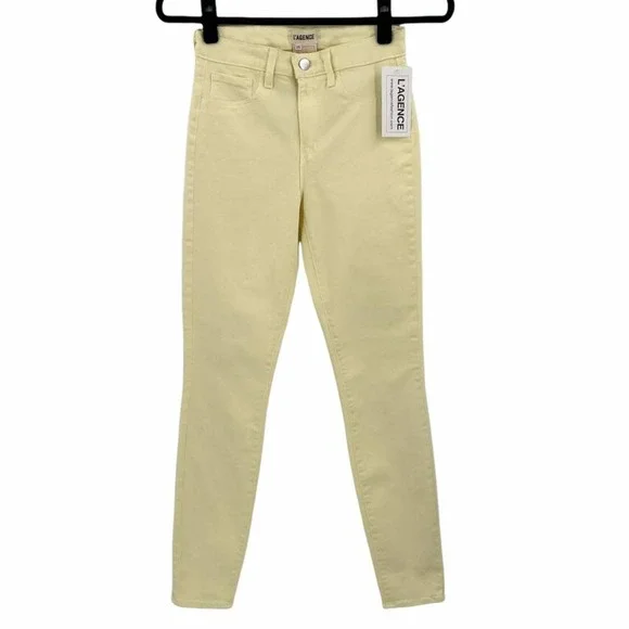 L'Agence Marguerite High Rise Skinny Jeans Yellow